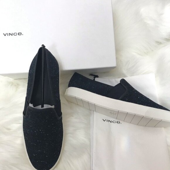 NIB Vince Blair Slip On Sneakers Navy Tweed Sz 9.5 - Picture 7 of 8